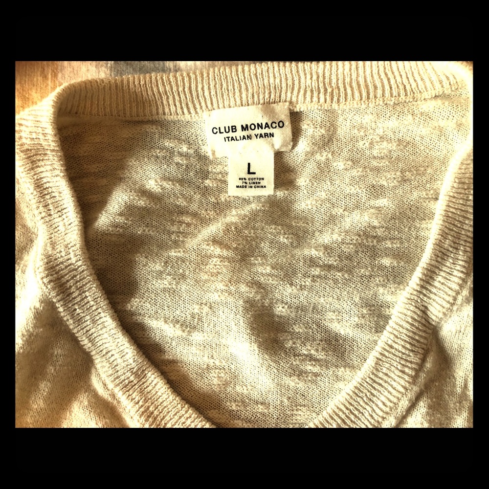 Club Monaco Italian Yarn V Neck Sweater